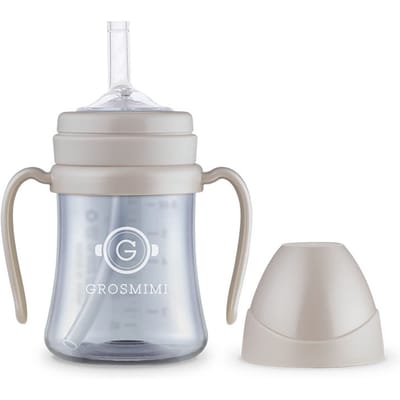 Grosmimi PPSU Donkere Serie Rieten Beker (200ml) CREAM BEIGE white