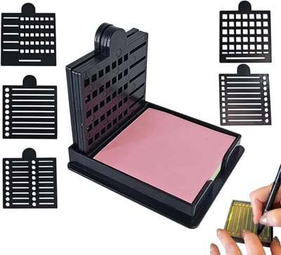 Notitieblok Houder - Sticky Note Organizer - Bureau Organisatie - Met 5 Sjablonen - 2 x 10 cm - Enkel Kenmerk