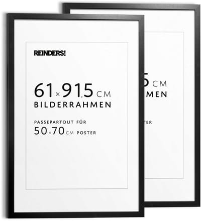 Wissellijst hout Poster 61x91,5 Zwart 2-pack Hout - REINDERS