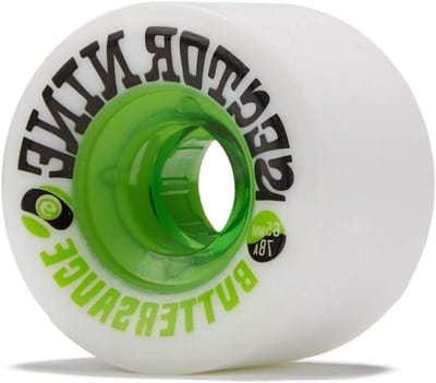Longboard Wielen - Skateboard Wielen - Glijden en Cruisen - Botersaus Formule - 65mm - Wit Groen