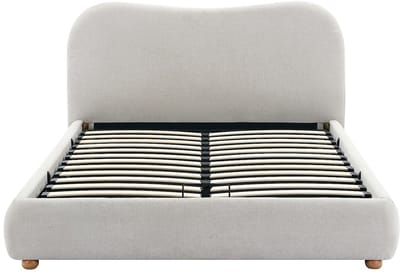 Vente-unique Bed met opbergruimte stof beige 120 x 190 cm