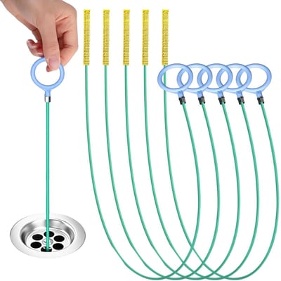 Dailygoods- Afvoerreiniger 90 cm - Herbruikbare Afvoerspiraal - Flexibel - Waterdicht - Slijtvast - Met Greepring - Afvoerspiralen