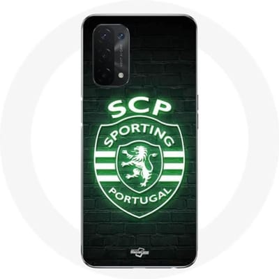 Oppo A54 5G hoesje scp sporting portugal lichtgevend voor zwart