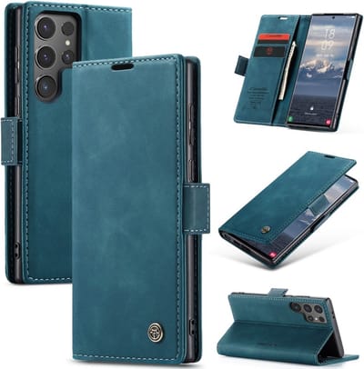 CaseMe Hoesje - Geschikt voor Samsung Galaxy S25 Ultra Hoesje - CaseMe 013 Book Case - Blauw