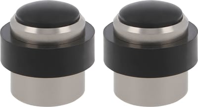 AMIG Deurstopper/deurbuffer - 2x - D30mm - inclusief schroeven - mat zilver