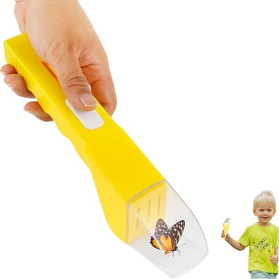 Spinnenvanger-Insectenvanger-Spinnenvanger-insect catcher-Wespenverjager-Wespenval-Met transparant venster - contactloze insectenval container - 27cm-Geel