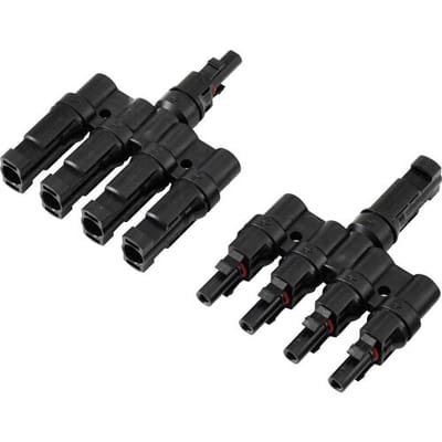 TRU COMPONENTS TC-13805800 4-voudige PV-aftakverbinderset Zwart Inhoud: 2 stuk(s)