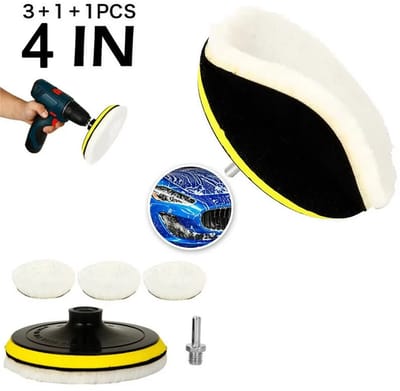 3 x Polijstschijven – Synthetische Wol - Boor - Polijstmachine - diameter 10,2 cm - 5 delig
