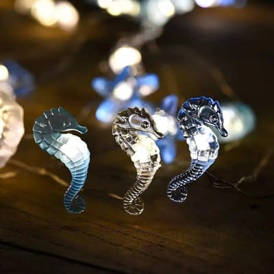 2M 20LED Zeeschelp Zeester Lichtsnoer Oceaan Thema Feest Fee Licht Verjaardag Feest Decoraties Meisje Baby Shower Gunst hippocampus