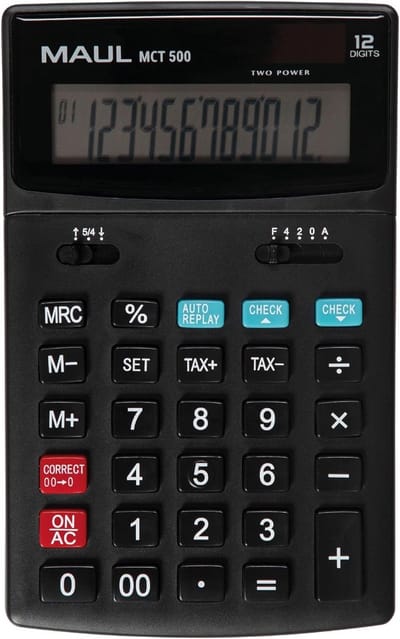 Professionele Bureaurekenmachine met Check & Correct, Zwart, 12 Cijfers