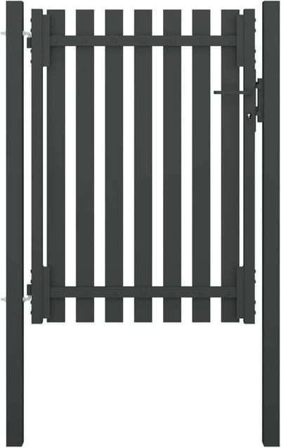 Stalen Tuinpoort - Hekwerk Entree - Tuin Beveiligen - Roestbestendig Gepoedercoat - 100x170cm - Antraciet