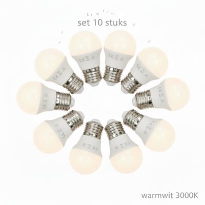 LED Kogellamp E27 10 stuks - Warmwit 3000K - 6W=42W halogeenlicht - 510 lm - 230V