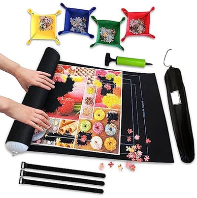 Oprolbare Legpuzzelmat voor 500-2000 Stukken - Vilt Mat voor Puzzels, Opslag en Organizer