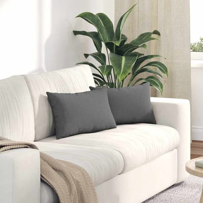 vidaXL - Zitkussens - 2 - st - Stof - Donkergrijs - 50 - x - 30 - cm