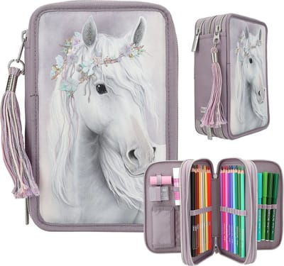 Depesche Miss Melody Triple Pencil Case FANTASY HORSES
