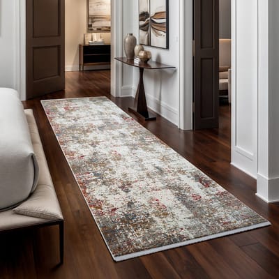 the carpet Fine hoogwaardige woonkamer vloerkleed, modern, zachte textuur, stijlvol design, luxueuze kwaliteit, ideaal voor slaapkamer & woonruimtes, geschikt voor vloerverwarming, Meervoudig, 80 x 300 cm
