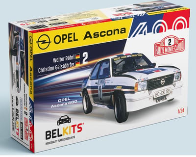 Belkits Modelbouwpakket Auto - 020 Opel Ascona 400 - Rally Monte Carlo 1982 - Rally Auto Plastic - 1:24 - Modelbouw