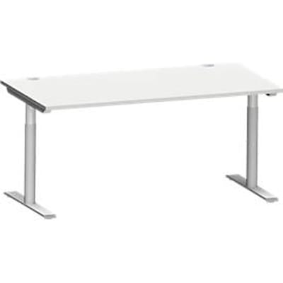 Schäfer Shop Genius bureau MODENA FLEX, T-poot ronde buis, B 1600 x D 800 mm, lichtgrijs