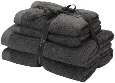 Aquanova Rio - Handdoek bundel - GOTS KATOEN - 2x 50x100 + 2x 67x130 cm - Dark Grey (donker grijs)