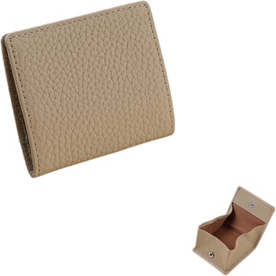Mini portemonneetje - Echt lederen portemonnee - Unisex - Minimalistische zakportemonnee - Ideaal voor dagelijks gebruik of op reis - Grijs - 1 stuk