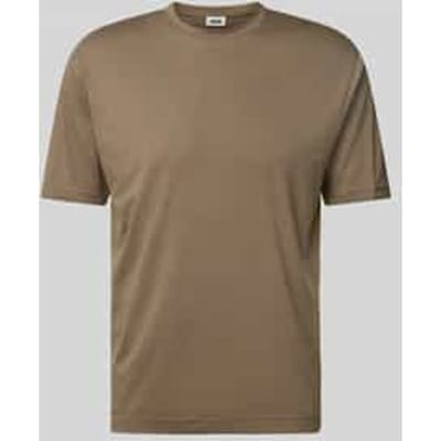 T-shirt met geribde ronde hals, model 'GILBERD'