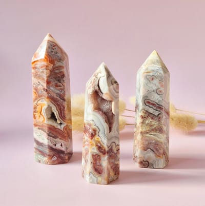 Edelsteen Mexicaanse Crazy Lace Agaat Toren (7-9 cm) – Aarding, rust & kleurrijke balans