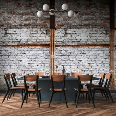 Fotobehang Profhome 383501-GU vliesbehang hardvinyl warmdruk in reliëf glad in baksteen look mat grijs zwart wit 1,59 m x 2,8 m