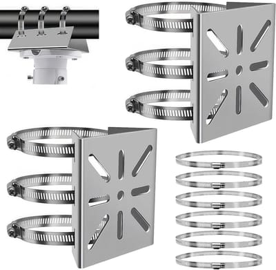 Camera Montage Set - Bevestigingsbeugels Buiten - Beveiliging Thuis - Verstelbare Pasvorm - 9.5 x 9 x 4 cm - Zilver