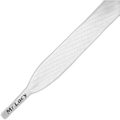 Mr. Lacy - Schoenveters - Veters - Sneakerveters  - Flatties - Plat - Wit - Veterlengte 130 cm – Breedte 10 mm