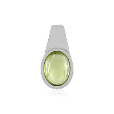 Cavill - Zilveren Hanger 925 Sterling Zilver - Peridoot Ovaal 1 406 Ct - Modern Elegant Design - Groene Edelsteen 15x8 mm