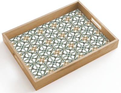 Dienblad hout 40x30 cm - Schootdienblad - Floraal - Verweerd - Keurrijk - Borrelplank rechthoek - Plateau dienbladen