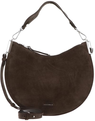 COCCINELLE Leren schoudertas Sunup Handbag Suede Leather Fango donkergroen
