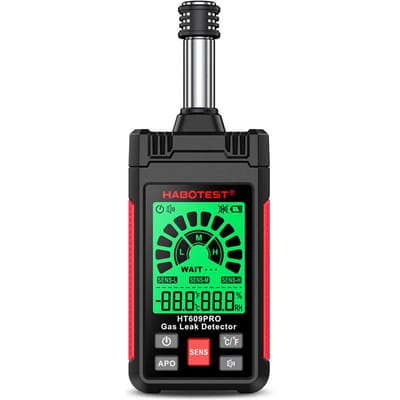 HABOTEST HT609PRO gaslekdetector 50-1000PPM aardgasdetector met 3-gevoeligheid instelbaar confession balloon rood zwarte kleur