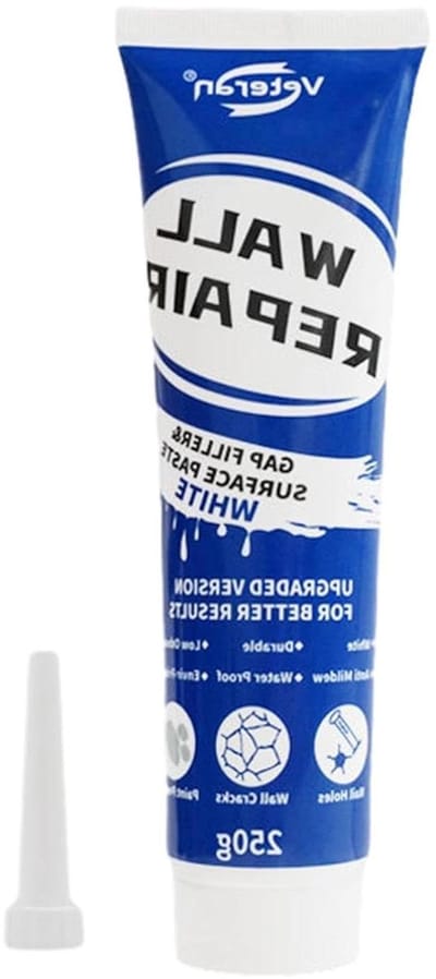 Muurreparatiepasta - Stopverf Gaten Scheuren - Muren Herstellen - Sneldrogend Waterdicht - 250 G - Wit
