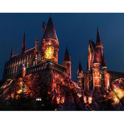 Diamant point de croix château de nuit rond diamant broderie 5D mosaïque décor à la maison diamant Puzzle Kits 20X30CM black
