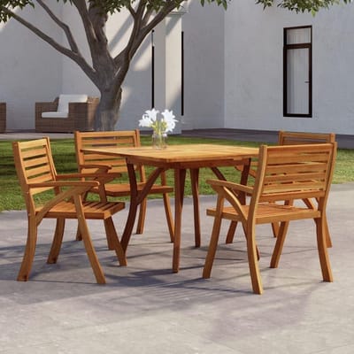 Tuintafel Acaciahout - Houten tuintafel - Buiten dineren - Massief hout - 110 x 110 x 75 cm - Bruin
