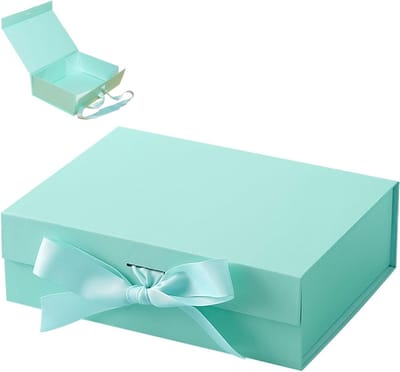 Herbruikbare magnetische geschenkdoos met strik en deksel voor verjaardag, Kerstmis en Valentijnsdag - Groene geschenkverpakking