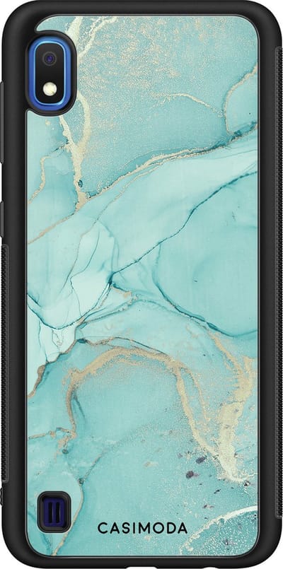 Casimoda® hoesje - Geschikt voor Samsung Galaxy A10 - Marmer mint groen - Zwart TPU Backcover - Marmer - Mint