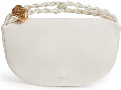 Ted Baker Leren handtas Islah Leather Statement Hardware Medium Hobo Bag Ivory wit