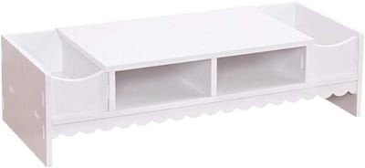 Bureau Organisator - Monitor Plank - Bureau Opruimen - Met Lade - 49 cm - Wit