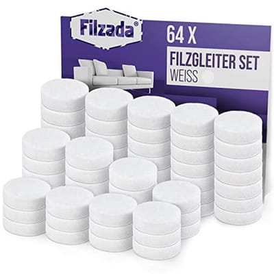 64x Viltglijders Zelfklevend - 20 mm Rond - Professionele Meubelglijders met Ideale Kleefkracht