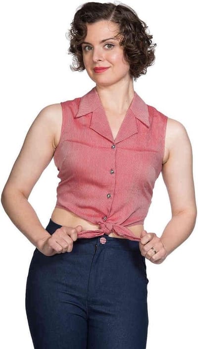 Dancing Days - TEXTURE TIE SHIRT Blouse - L - Rood