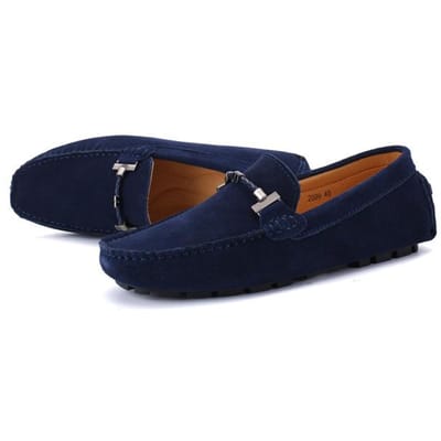 Wijnrode Loafers Hoge Kwaliteit Heren Casual Platte Lichte Mode Trend Mocassins Instappers Rijschoenen Echt Leer Grote Maat 38 -49 49 blue