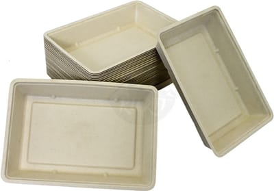 KURTT 100 stuks suikerriet snackbakjes A50 patatbakje, snackbakje, suikerriet bakje, PE gecoat en vetvrij - Frikandel bakje