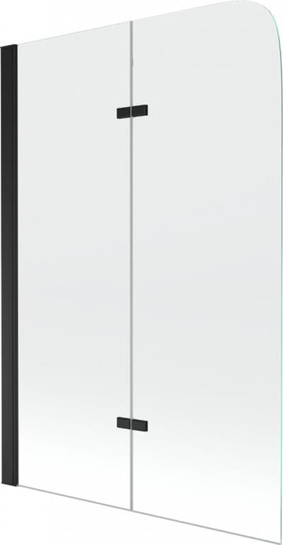 Mexen Felix badwand 2-delig 80 x 140 , transparant, zwart - 890-080-002-70-00