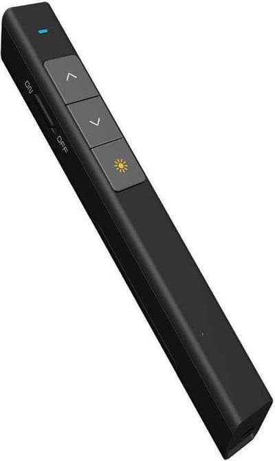 DrPhone LP2 - Draadloze Presenter - tot 100 Meter Bereik - 2.4Ghz USB Presentatie Klikker met Laserpointer en Opbergzak - Zwart