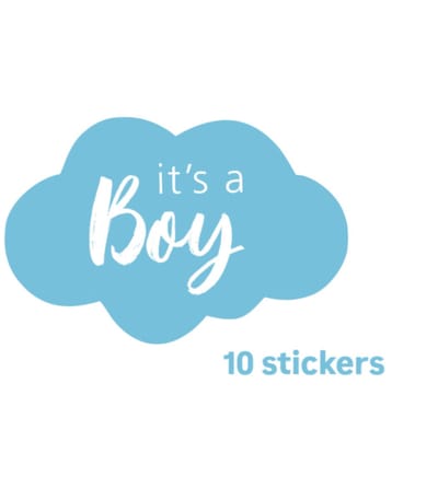 10x Sticker It's a Boy - sluitsticker - hoera een jongen - geboorte - baby - blauw