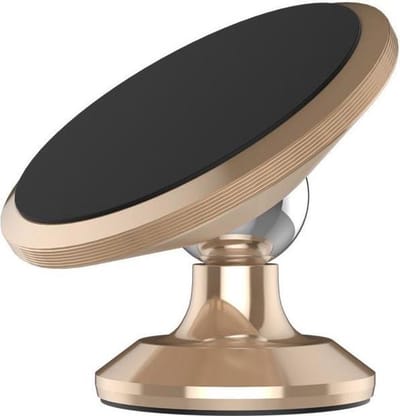LuxeBass - Autohouder - Magneet - Rond - Telefoonhouder - Telefoon houder - 360 draaibaar - Universeel - Universele telefoonhouder - Goud - LB-420