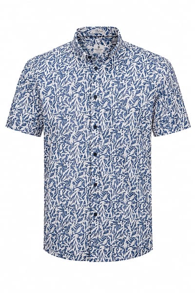 Dstrezzed Dstrezzed Korte Mouw Overhemd Print Horizon Blue  L