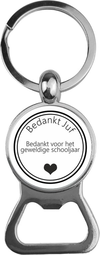 Bieropener Glas -  Bedankt Juf
